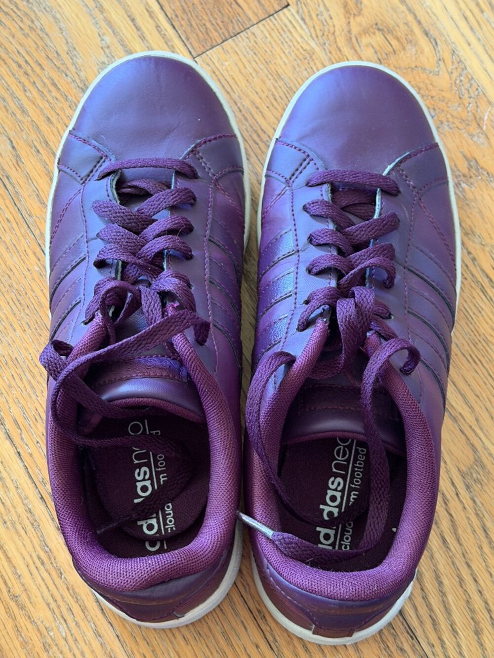 Adidas Neo Cloudfoam Plum Burgundy Sneakers Women’s Size 7.5